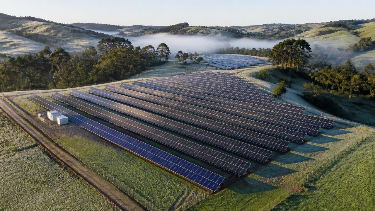 Usina fotovoltaica instalada em solo no interior do planalto médio gaúcho